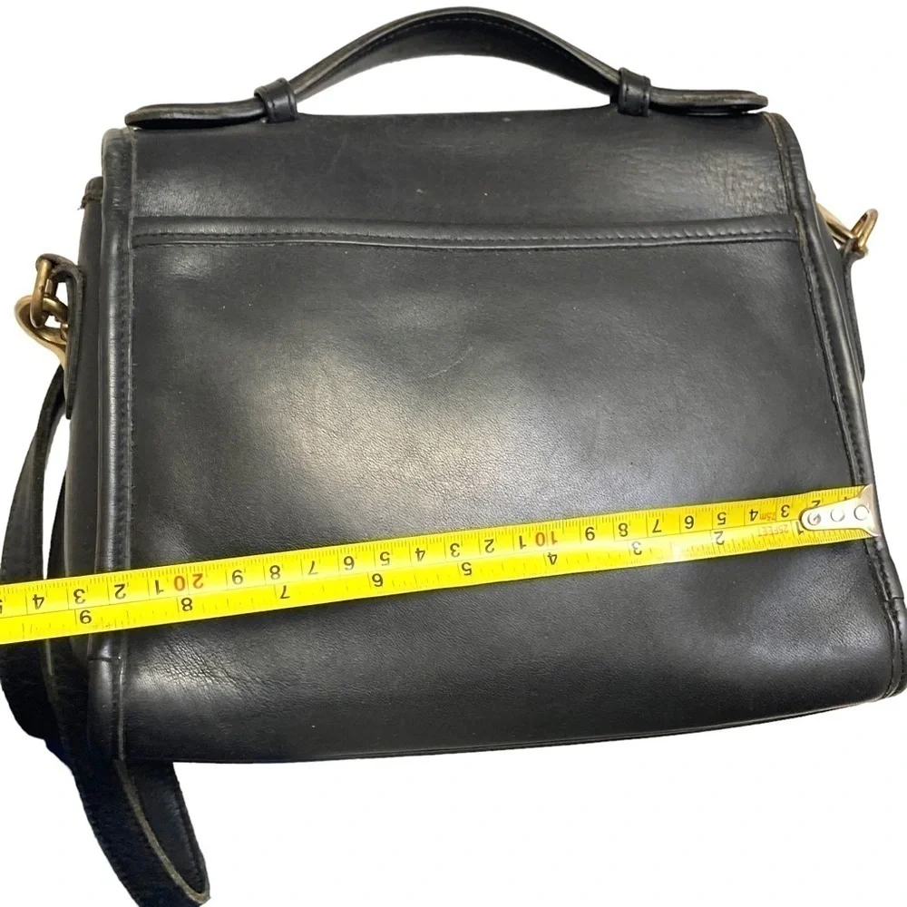 Coach 9870 black leather court bag made in turkey black